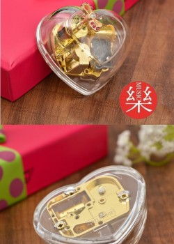 蝴蝶愛心 透明 心型音樂盒 MUSIC BOX