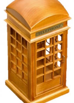 木質 仿真電話亭 音樂盒 MUSIC BOX