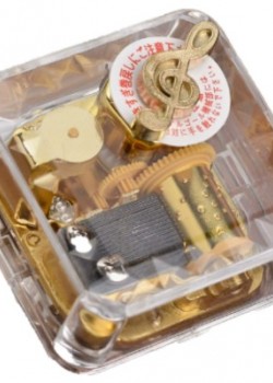 音符方形 音樂盒 透明 正方形 音樂盒 MUSIC BOX