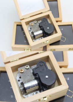 木質 原木玻璃面 相片 木盒 音樂盒 MUSIC BOX
