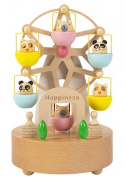 彩色動物 旋轉摩天輪 木質音樂盒 MUSIC BOX