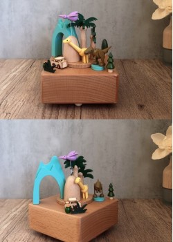 侏羅紀恐龍 木質音樂盒 MUSIC BOX